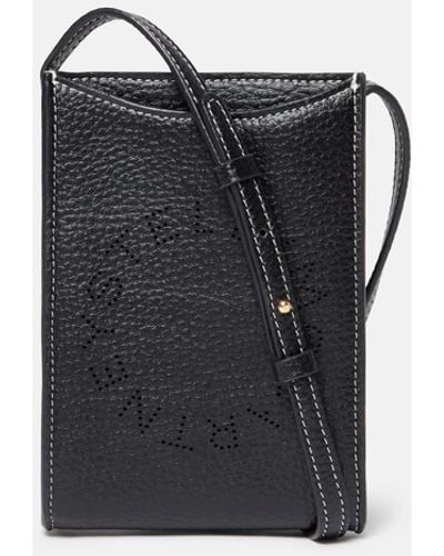 Stella McCartney Logo Grainy Alter Mat Crossbody Phone Pouch - Blue