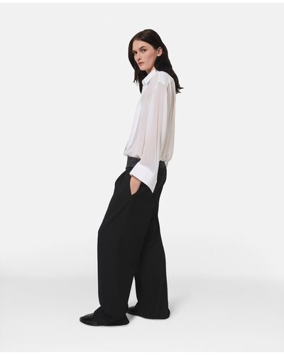 Stella McCartney Wide Leg Tuxedo Pants - Blue