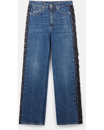 Stella McCartney Lace High-rise Straight Leg Jeans - Blue