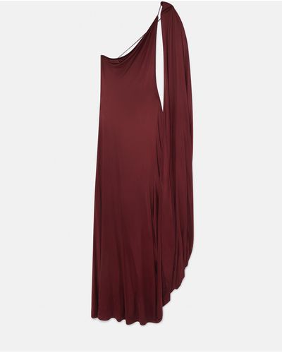 Stella McCartney Asymmetric Satin One-Shoulder Dress - Red