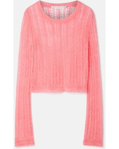 Stella McCartney Airy Lace Knit Sweater - Pink