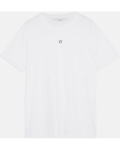 Stella McCartney Star-embroidered Cotton-jersey T-shirt - White