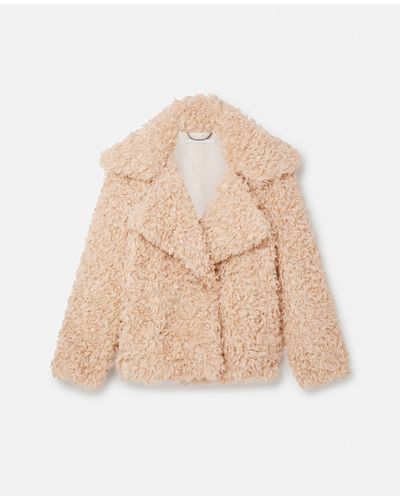 Stella McCartney Short Teddy Coat - Natural