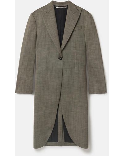 Stella McCartney Checked Wool Coat - Grey
