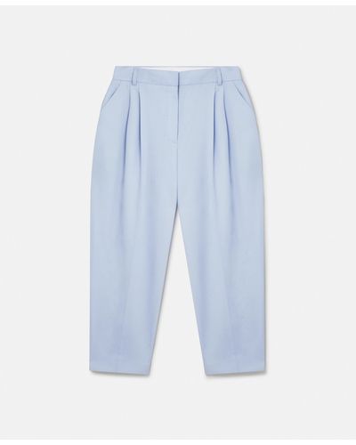 Stella McCartney Cropped Pleated Trousers - Blue