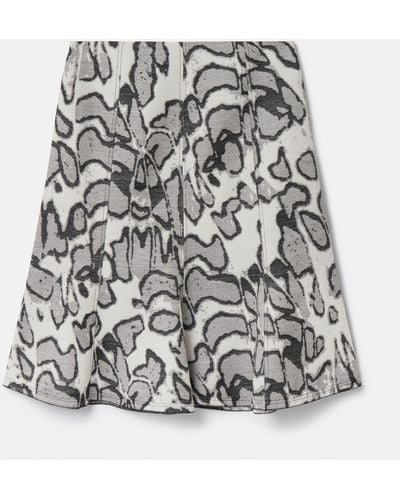 Stella McCartney Abstract Moth Jacquard Belted Skirt - Gray