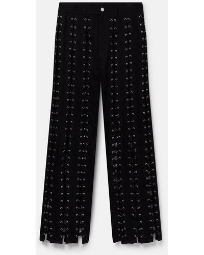 Stella McCartney High-rise Straight-leg Whipstitched Denim Jeans - Black