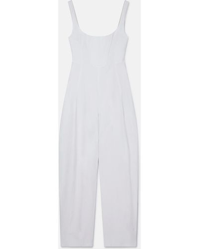 Stella McCartney Linen-cotton Corset Jumpsuit - White