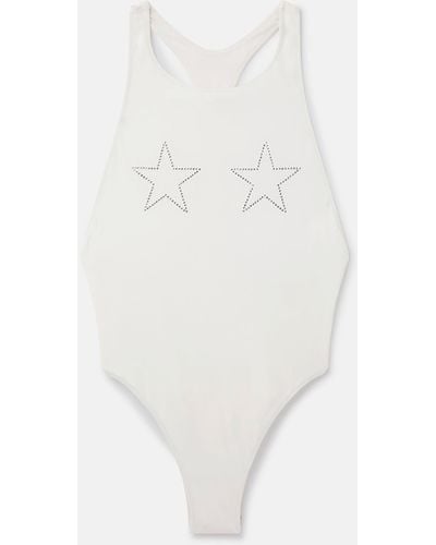 Stella McCartney Diamanté Star Racerback Swimsuit - White