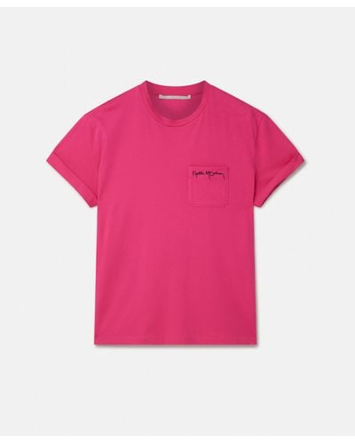 Stella McCartney Stella Logo Heart Embroidery T-shirt - Pink