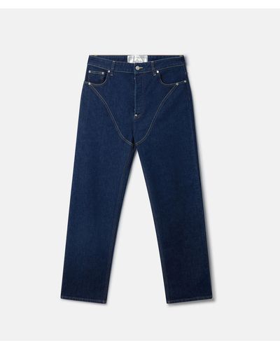 Stella McCartney Platinum Dream Embroidered Mid-rise Straight-leg Denim Jeans - Blue