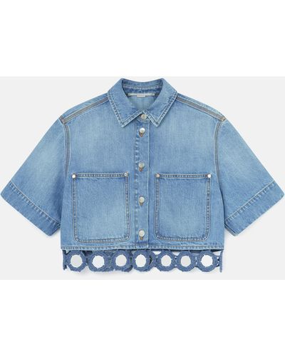 Stella McCartney Mirror Crochet Boxy Shirt - Blue