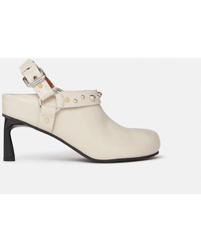 Stella McCartney Elsa Ruched Kitten Heel Court Shoes, , Metallic - White