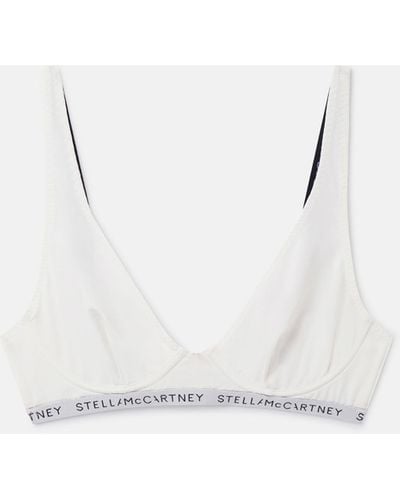 Stella McCartney Logo Tape Underwired Triangle Bra - White