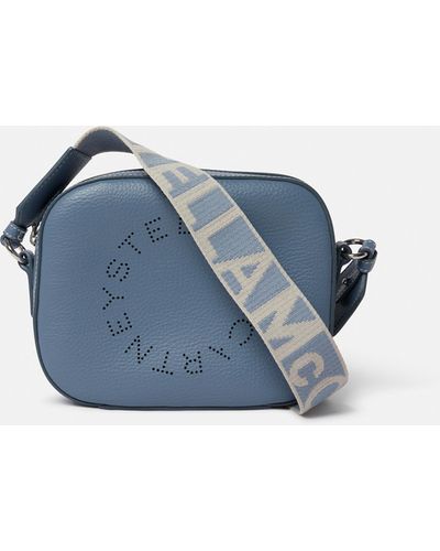 Stella McCartney Logo Grainy Alter Mat Mini Camera Bag - Blue