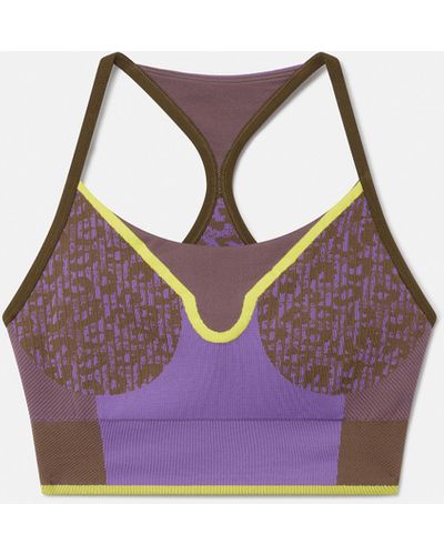 Stella McCartney Truestrength Seamless Medium Support Yoga Sports Bra - Purple
