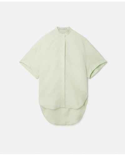 Stella McCartney Linen-cotton Oversized Collarless Shirt - White