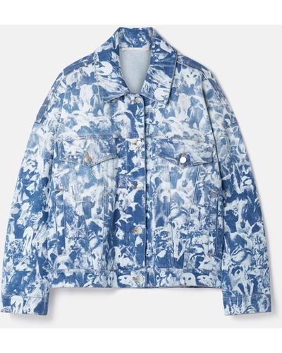 Stella McCartney Animal Forest Print Denim Jacket - Blue