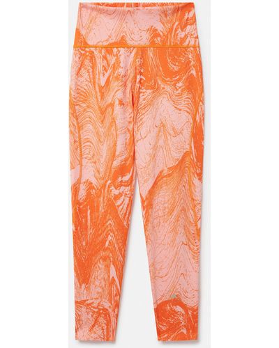 Stella McCartney Truepurpose Moire Wood Print Optime Training 7/8 Leggings - Orange
