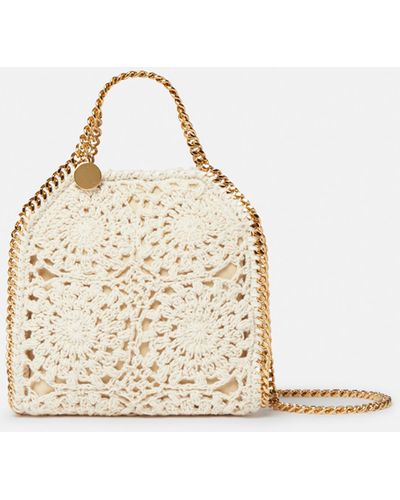 Stella McCartney Falabella Cotton Crochet Tiny Tote Bag - Natural