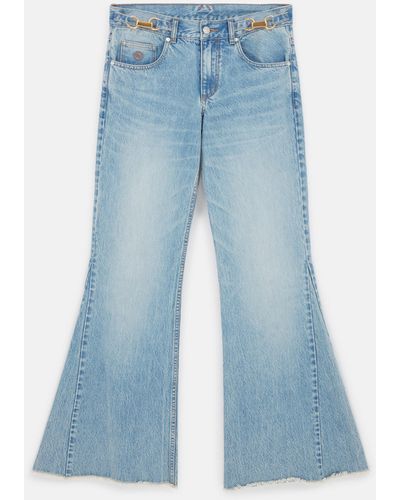 Stella McCartney Clasp-embellished Low-rise Flared Jeans - Blue