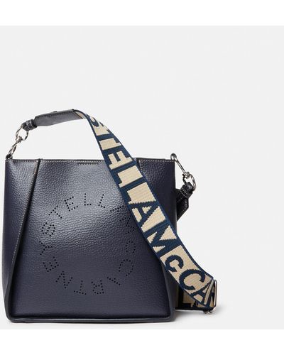 Stella McCartney Logo Grainy Alter Mat Shoulder Bag - Blue