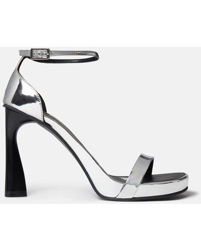 Stella McCartney Elsa Mirrored Heeled Sandals - White