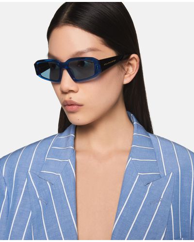 Stella McCartney Abstract Rectangle Sunglasses - Blue
