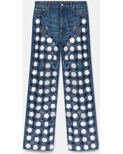 Stella McCartney Mirror-embellished High-rise Denim Jeans - Blue