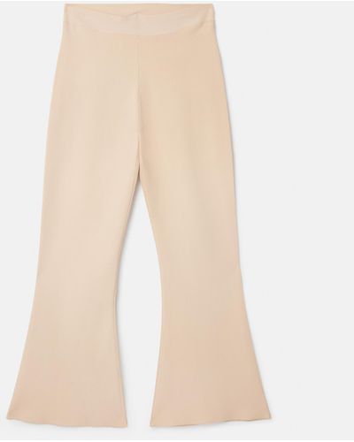 Stella McCartney Compact Knit Cropped Flared Trousers - Natural