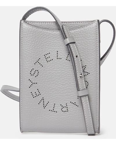 Stella McCartney Logo Grainy Alter Mat Crossbody Phone Pouch - Grey