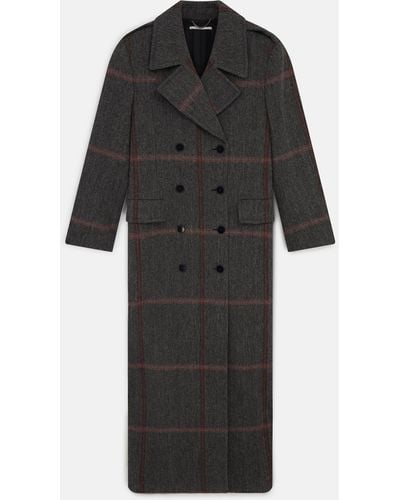 Stella McCartney Herringbone Weave Maxi Overcoat - Black