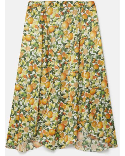 Stella McCartney Lemon Print Split Hem Skirt - Yellow