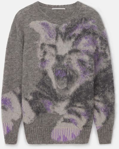 Stella McCartney Kitten Graphic Knit Jumper - Grey