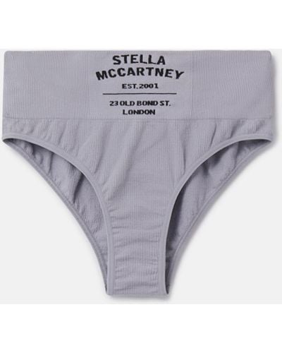 Stella McCartney Logo Seamless High Leg High Waist Briefs - Grey