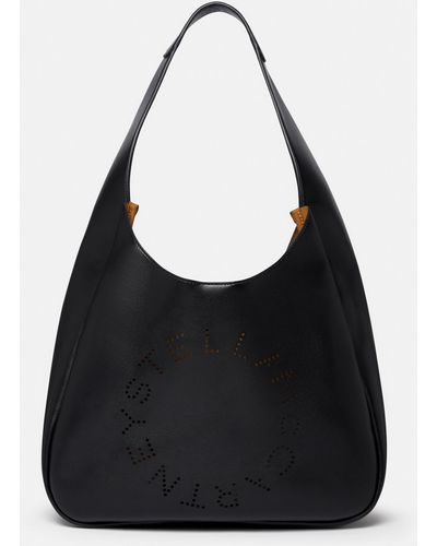 Stella McCartney Logo Slouchy Hobo Tote Bag, , Pitch - Black