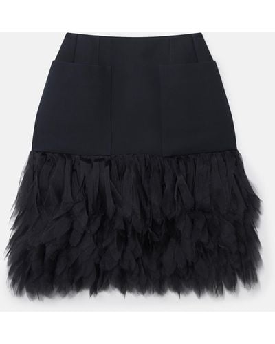 Stella McCartney High-rise Feather Midi Skirt - Black