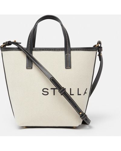 Stella McCartney Logo Canvas Crossbody Tote Bag - White