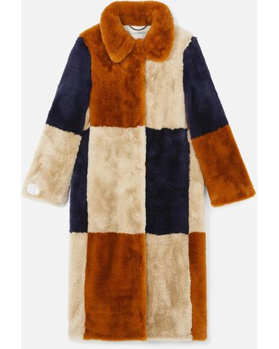 Stella McCartney Fur Free Fur Panelled Coat - Orange