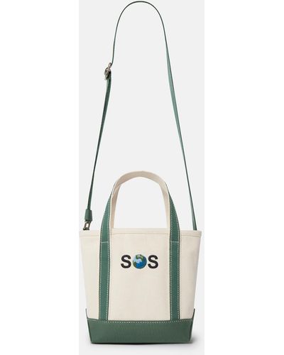 Stella McCartney Sos Embroidered Small Tote Bag - White