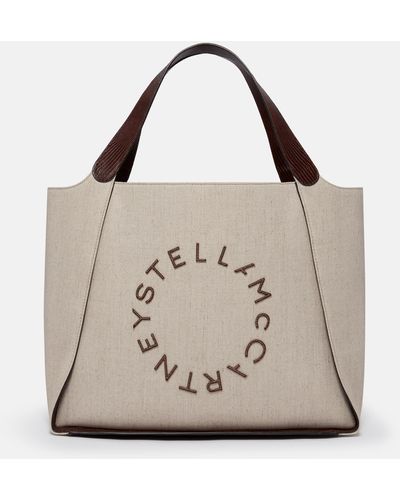 Stella McCartney Logo Large Tote Bag, , Birch - Natural