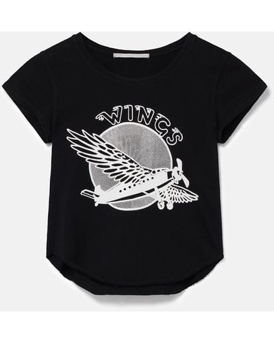 Stella McCartney Wings Graphic Cotton Baby Tee - Black