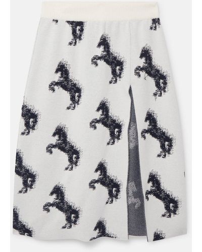 Stella McCartney Pixel Horse Jacquard Skirt - Gray
