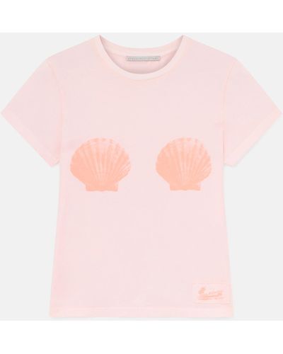 Stella McCartney Seashell Crewneck T-Shirt, , Light - Pink
