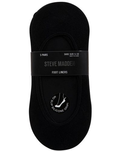 Steve Madden 5pk Women's Foot Liners - Black