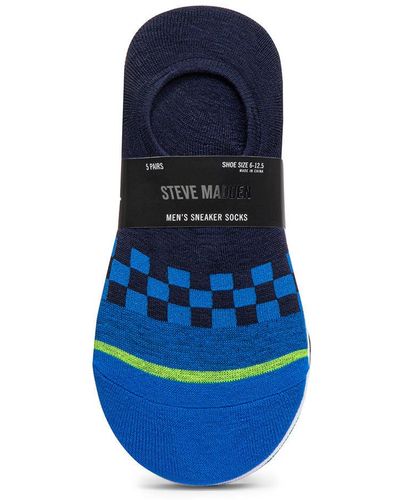 Steve Madden 5pk Men's Sneaker Socks - Blue