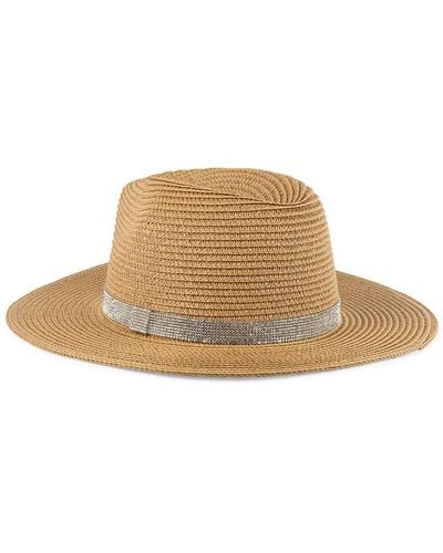 Steve Madden Sun Hat With Rhinestone Band - Brown