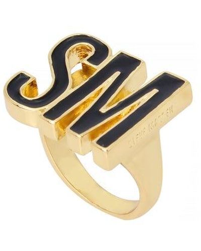 Steve Madden Sm Logo Ring - Metallic