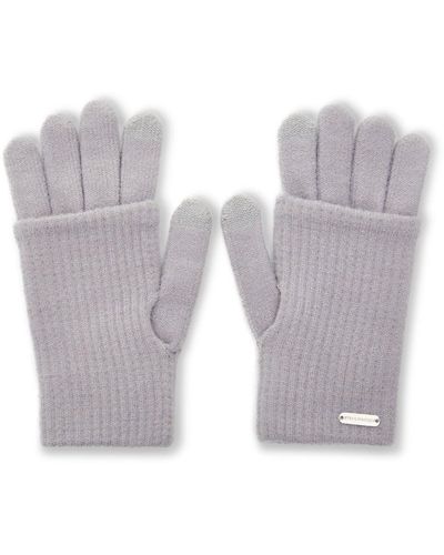 Steve Madden Touchscreen Ribbed Gloves - Grey