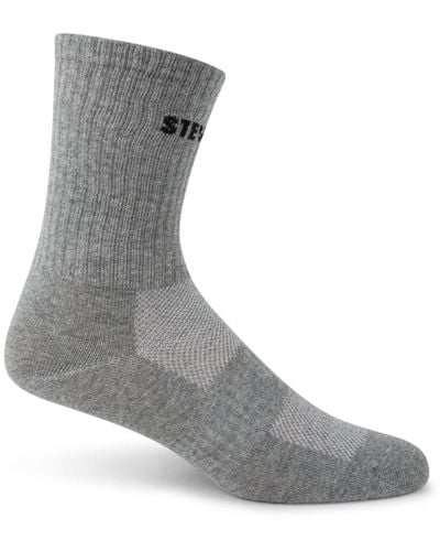 Steve Madden 4pk Women's Logo Crew Socks - Grey
